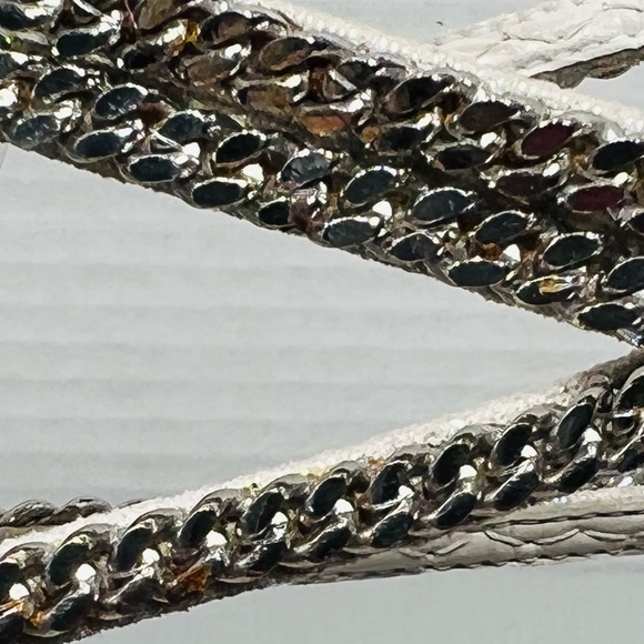 Stuart Weitzman Stilettos Gladiators Silver Chains Shoes 6 1/2 M Made in Spain - Picture 8 of 16